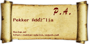 Pekker Adélia névjegykártya